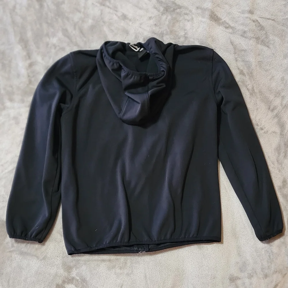 Under Armour Jacket | Black Softshell Zip Up Fleece Lined Hoodie| Youth Large